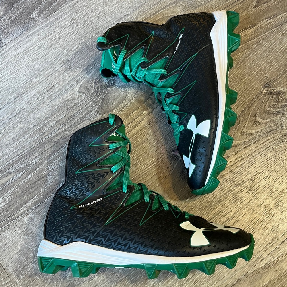 Under Armour Highlight ClutchFit Kid Football Cleat Green Black 3.5Y 1269697-031